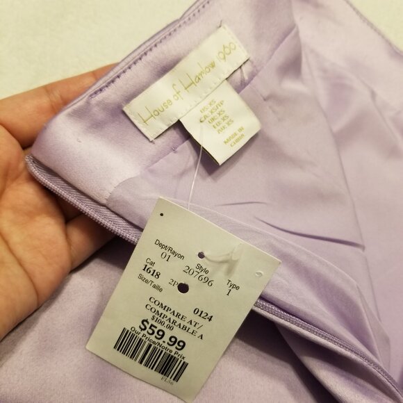 NWT Lavender Satin Mini Skirt X-Small Pastel Purple House of Harlow 1960 - Picture 8 of 13